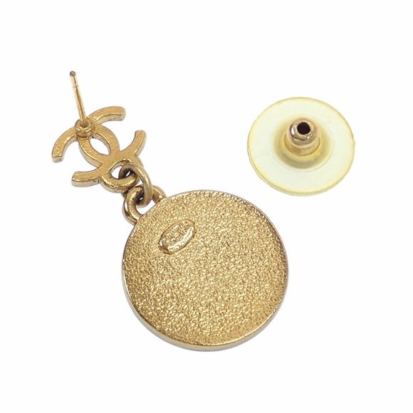 Chanel Star Swing Earrings for Women, Metal, Coco Mark, 01P, Gold Color, Black, - Picture 4 of 6